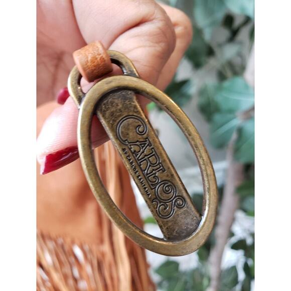 Carlos Santana Crossbody Womens Brown Polyurethane Lined Fringe Shoulder Strap - Picture 5 of 9
